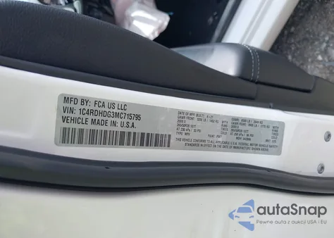 2021 Dodge Durango Gt Plus Rwd z USA, uszkodzony, nr VIN 1C4RDHDG3MC715795